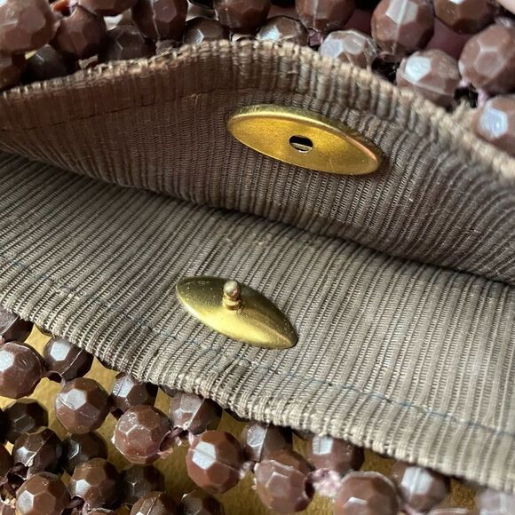 Vintage Beaded Purse Made in Italy Brown - Picture 8 of 10